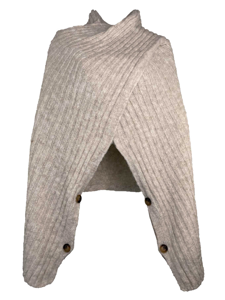 Poncho Schal beige, Ansicht vorne