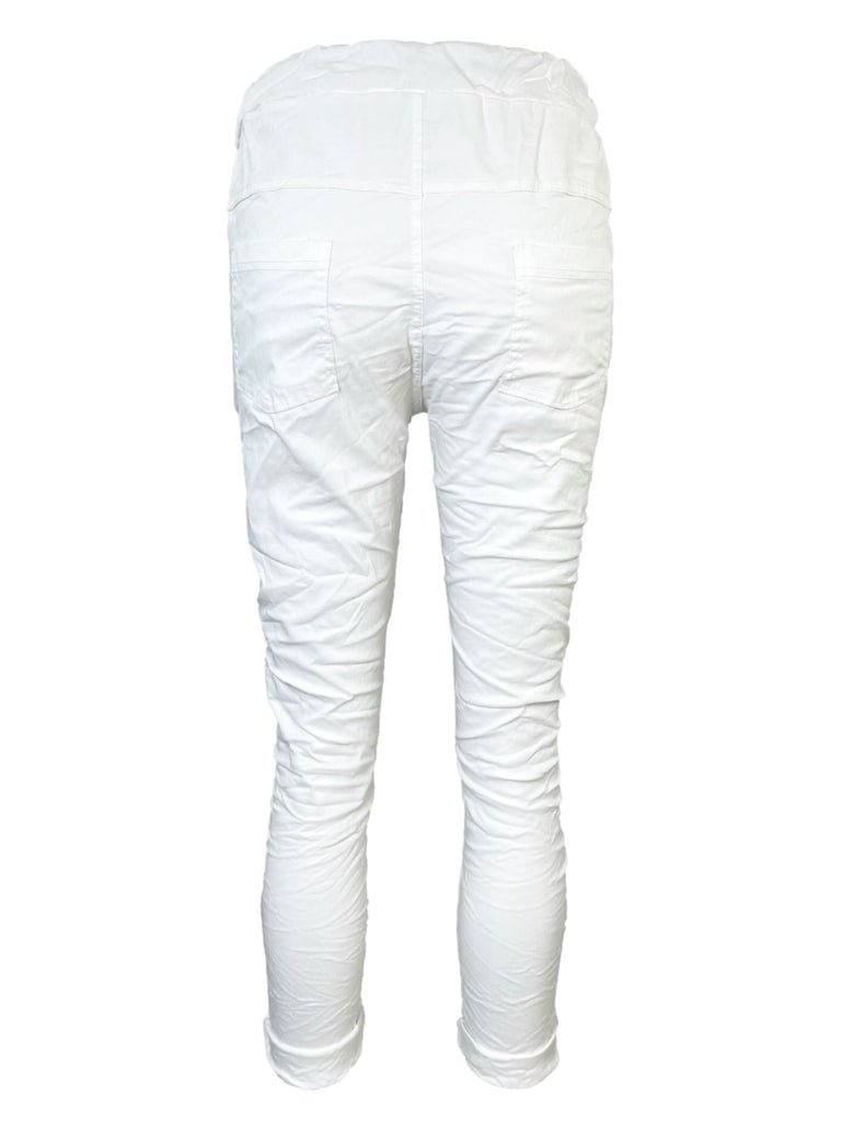 Hose, Crinkle Optik, weiß, Ansicht hinten