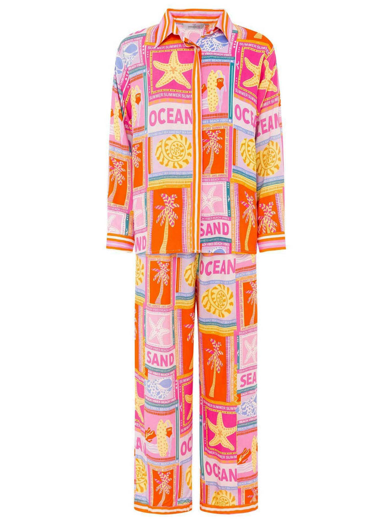Hose mit Print Beach Vibes pink, Ansicht Zweiteiler