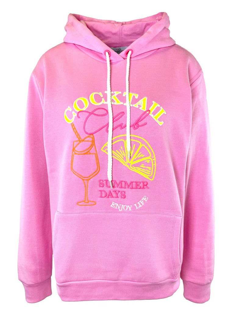 Hoodie salbei mit Front-Stick Ansicht vorn