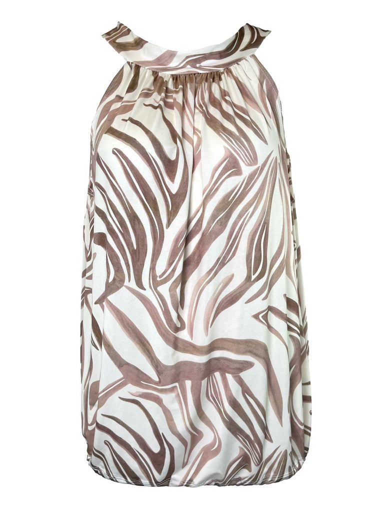 Top floral gemustert, Kofferware, beige, Ansicht vorne