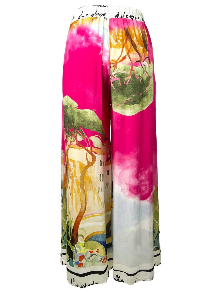 Hose, bunt gemustert, Ansicht hinten