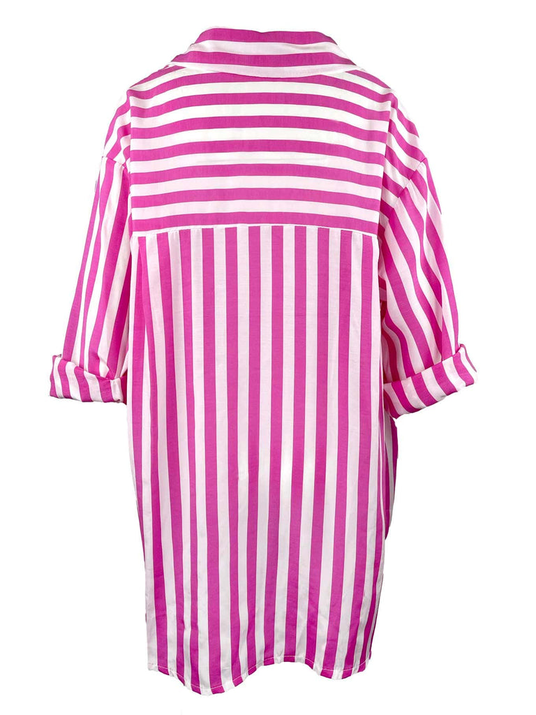 Bluse, gestreift, pink, Ansicht hinten