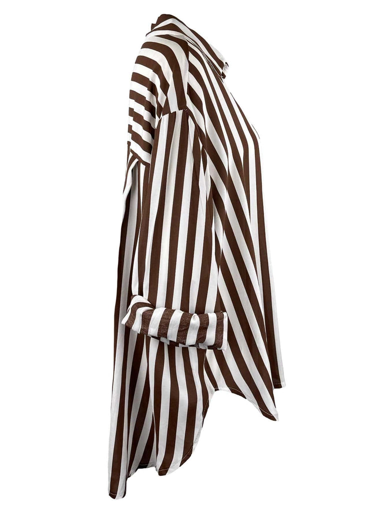 Bluse, gestreift, braun, Ansicht seitlich