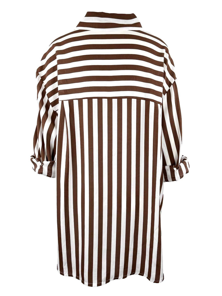 Bluse, gestreift, braun, Ansicht hinten