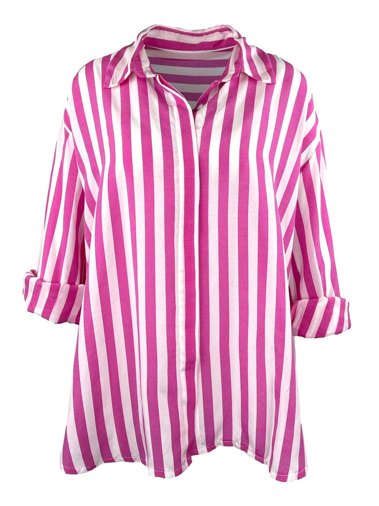 Bluse, gestreift, pink, Ansicht vorne