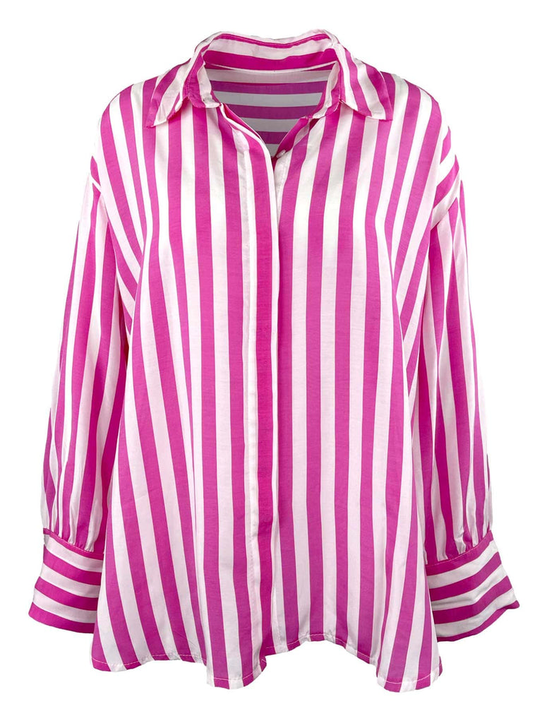 Bluse, gestreift, pink, Ansicht vorne