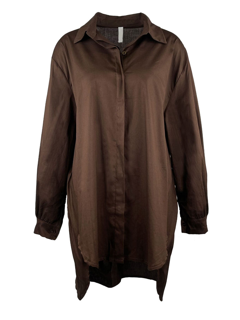 Longbluse, braun, Ansicht vorne