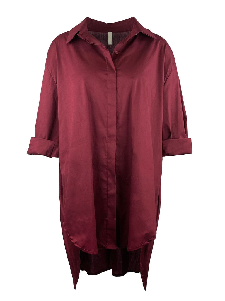 Longbluse, burgund, Ansicht vorne