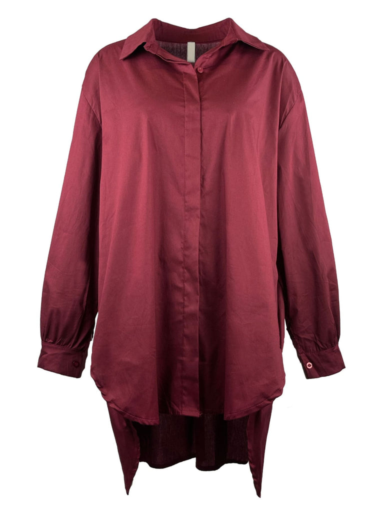 Longbluse, burgund, Ansicht vorne