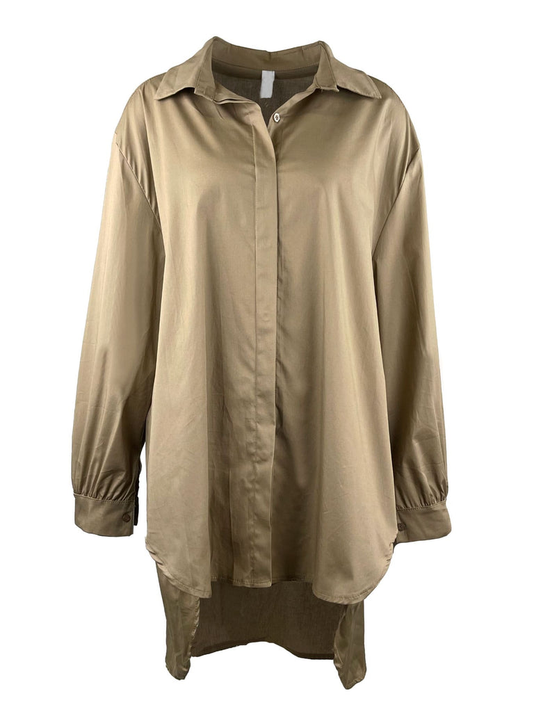 Longbluse, cappuccino, Ansicht vorne