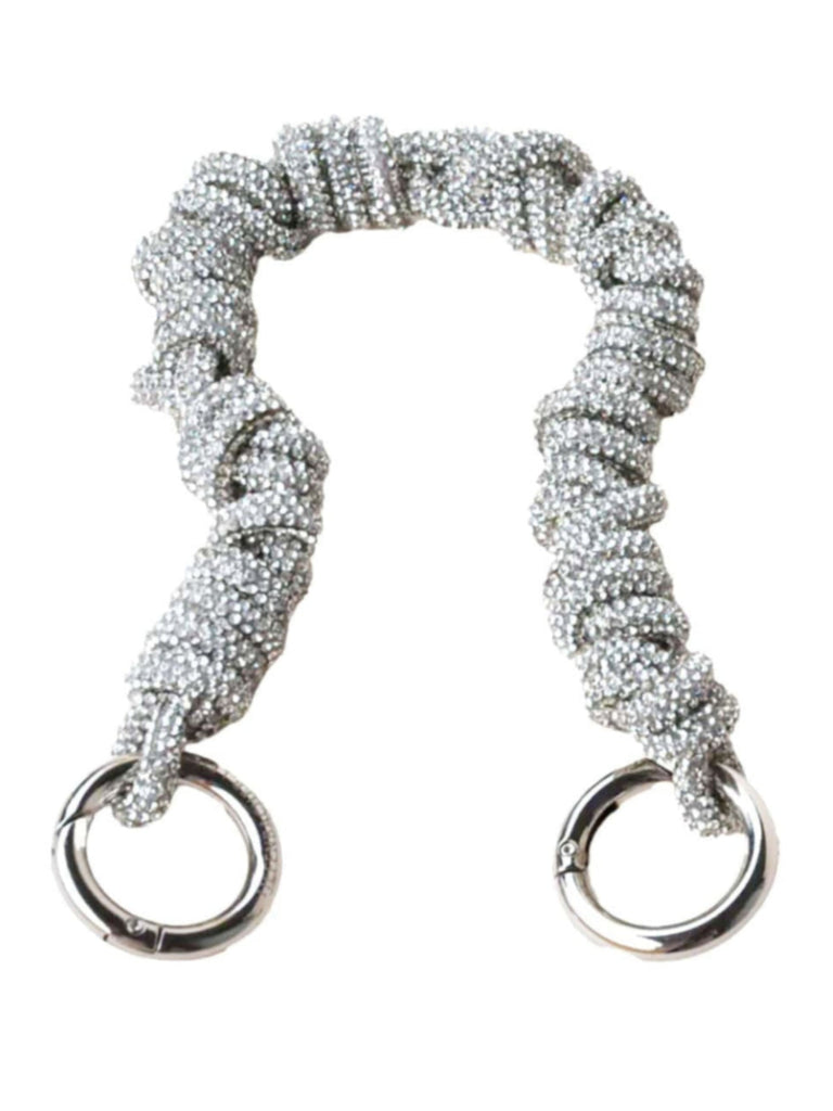 Taschenkette, Strass, silber