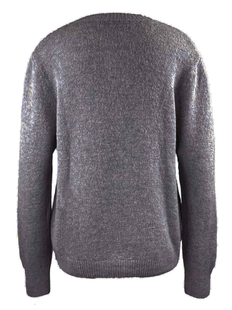 Strickjacke, grau, Ansicht hinten