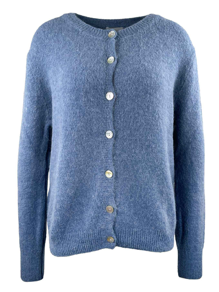 Strickjacke, rauchblau, Ansicht vorne