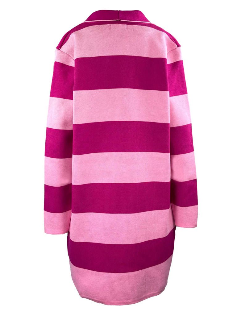 Strickjacke, gestreift, pink rosa, Ansicht hinten