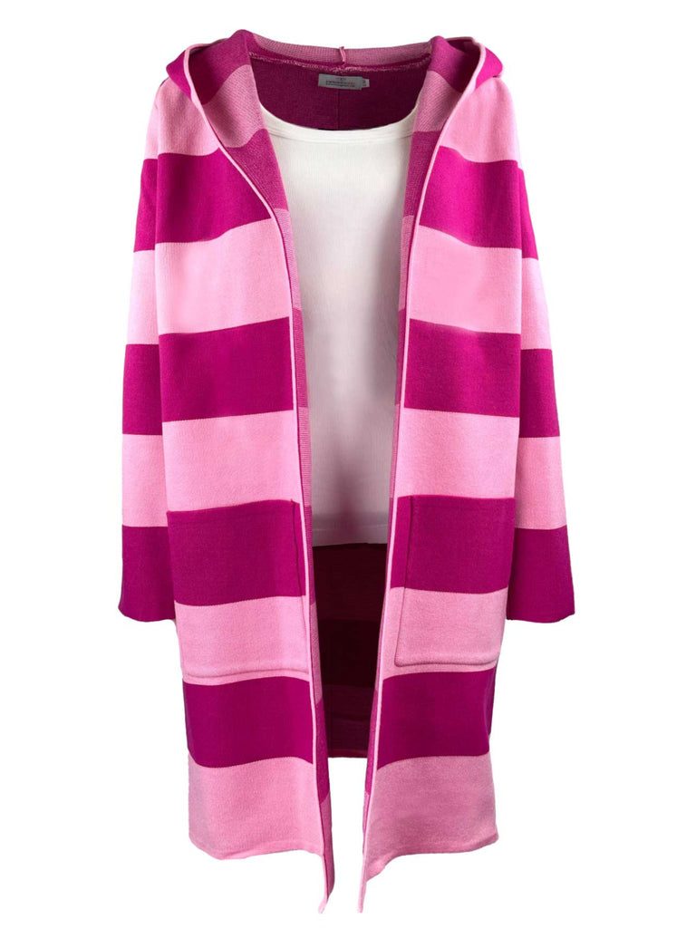 Strickjacke, gestreift, pink rosa, Ansicht vorne