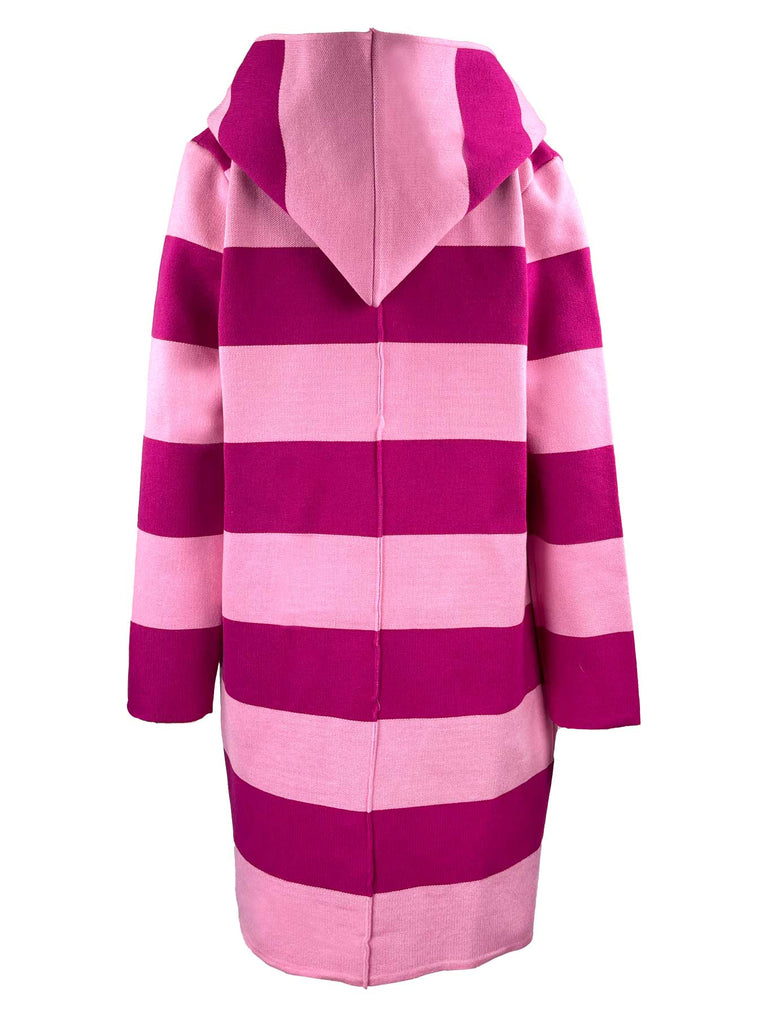 Strickjacke, gestreift, pink rosa, Ansicht hinten