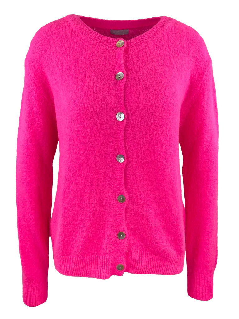 Strickjacke, Neon Pink, Ansicht vorne