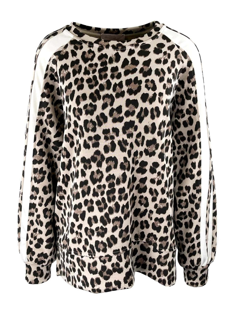 Sweatshirt Streifen leo creme, Ansicht vorne