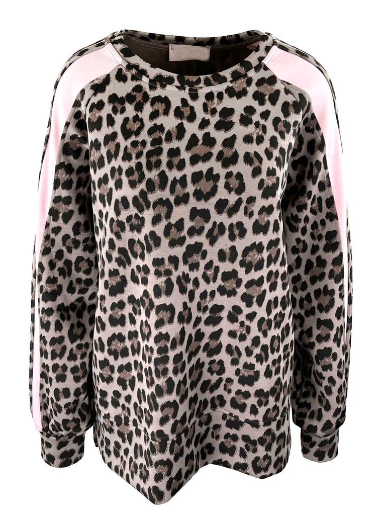 Sweatshirt Streifen leo rosa, Ansicht vorne