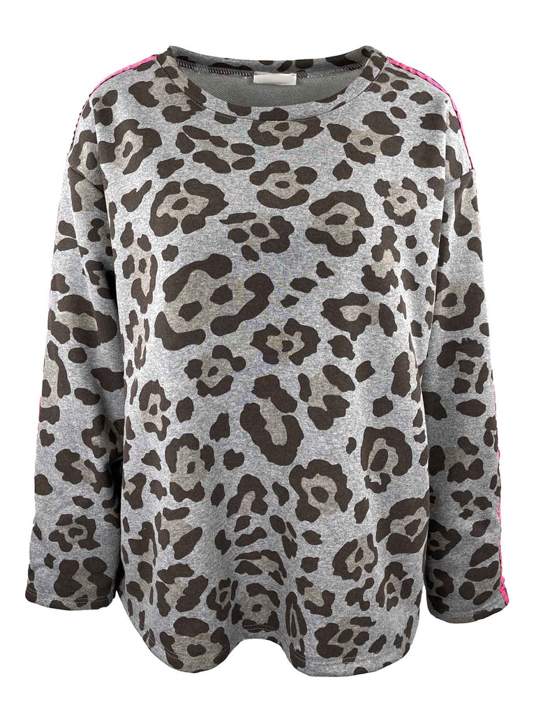 Sweatshirt Leo grau, Ansicht vorne
