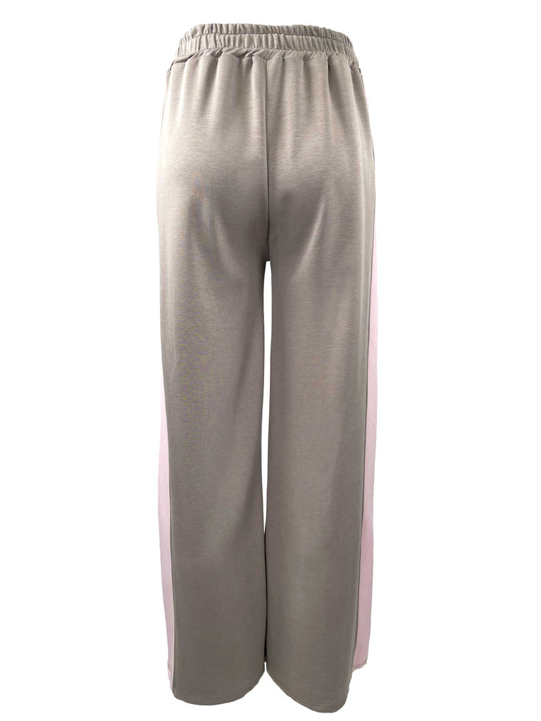 Sweathose Sportstreifen taupe, Ansicht hinten