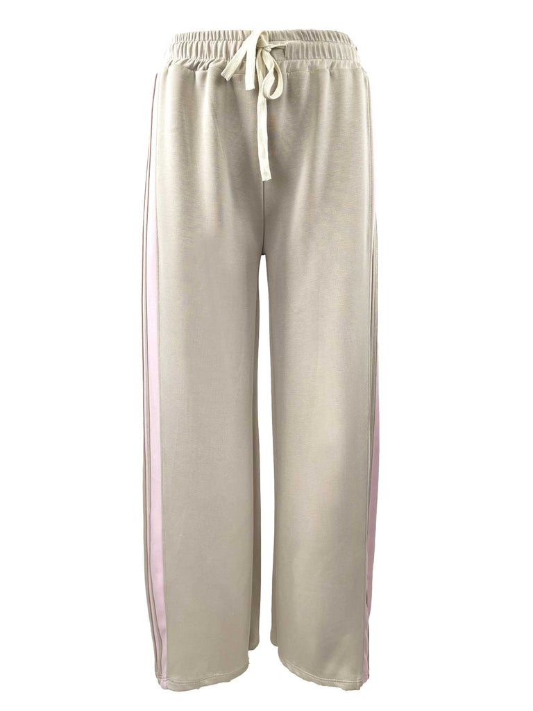 Sweathose Sportstreifen beige, Ansicht vorne