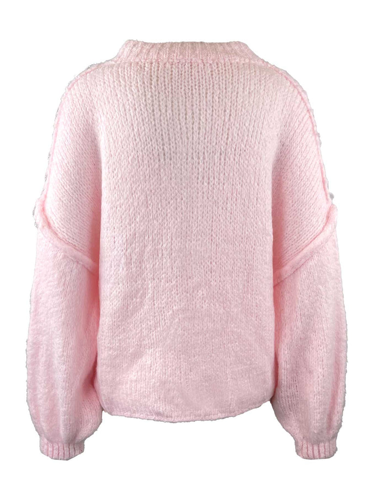 Strickjacke rosa, Ansicht hinten