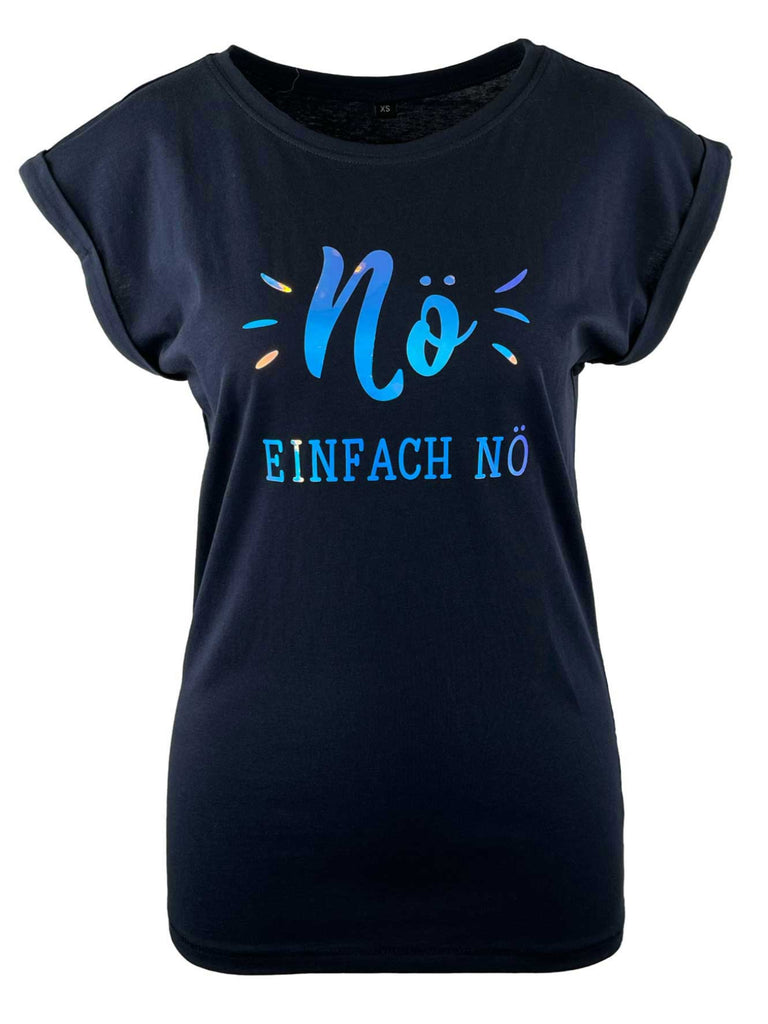 T-Shirt NÖ navy blue rainbow, Ansicht vorne