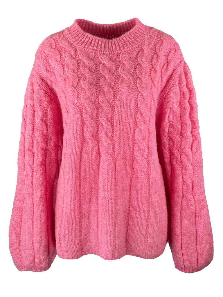 Pullover Zopf pink, Ansicht vorn
