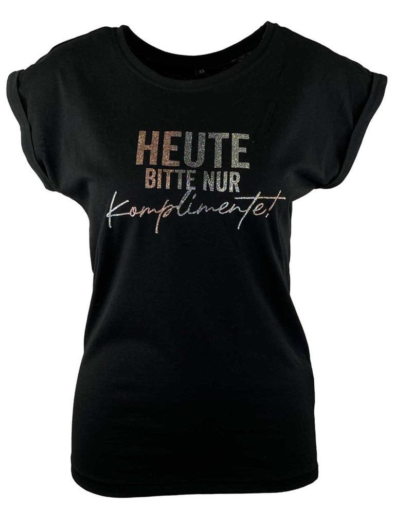 T-Shirt HEUTE black, Ansicht vorne