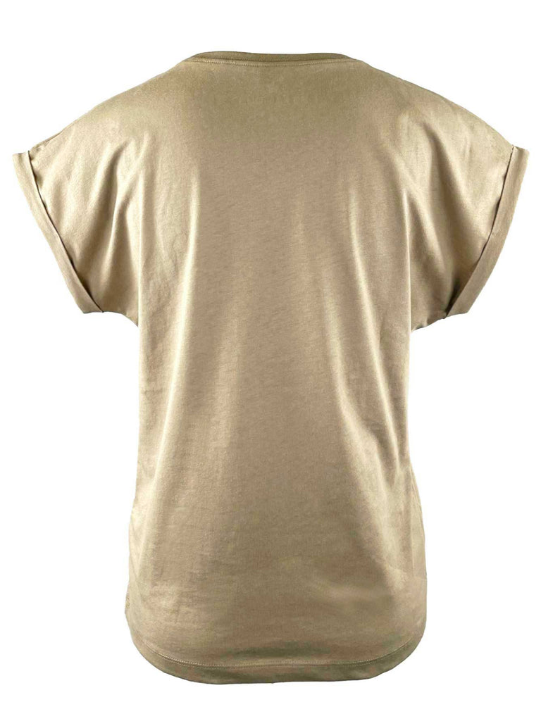 T-Shirt ONE LIFE taupe gold, Ansicht hinten