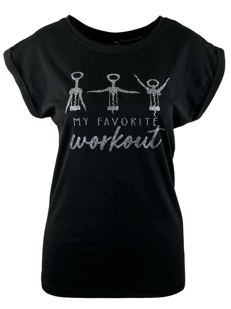 T-Shirt WORKOUT black silver, Ansicht vorne
