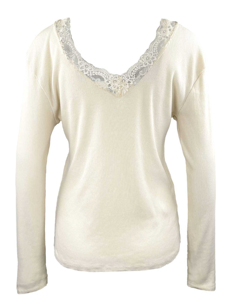 Shirt Spitze beige, Ansicht hinten