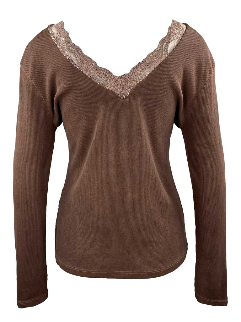 Shirt Spitze braun, Ansicht hinten