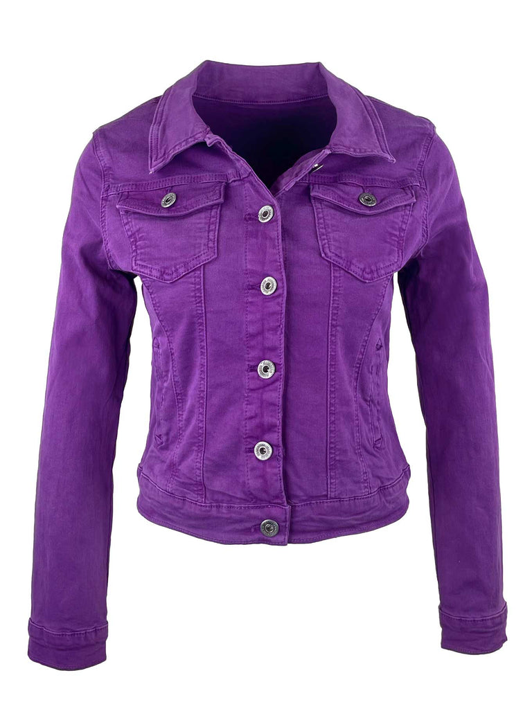 Jeansjacke lila, Ansicht vorne