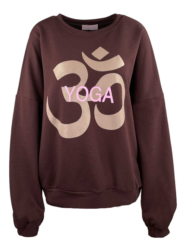 Sweatshirt Yoga Balance schokobraun, Ansicht vorne