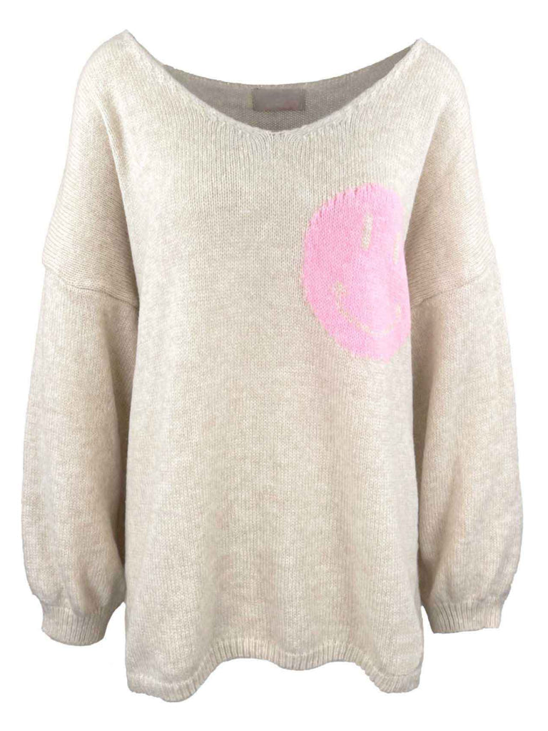 Pullover Smile beige, Ansicht vorne