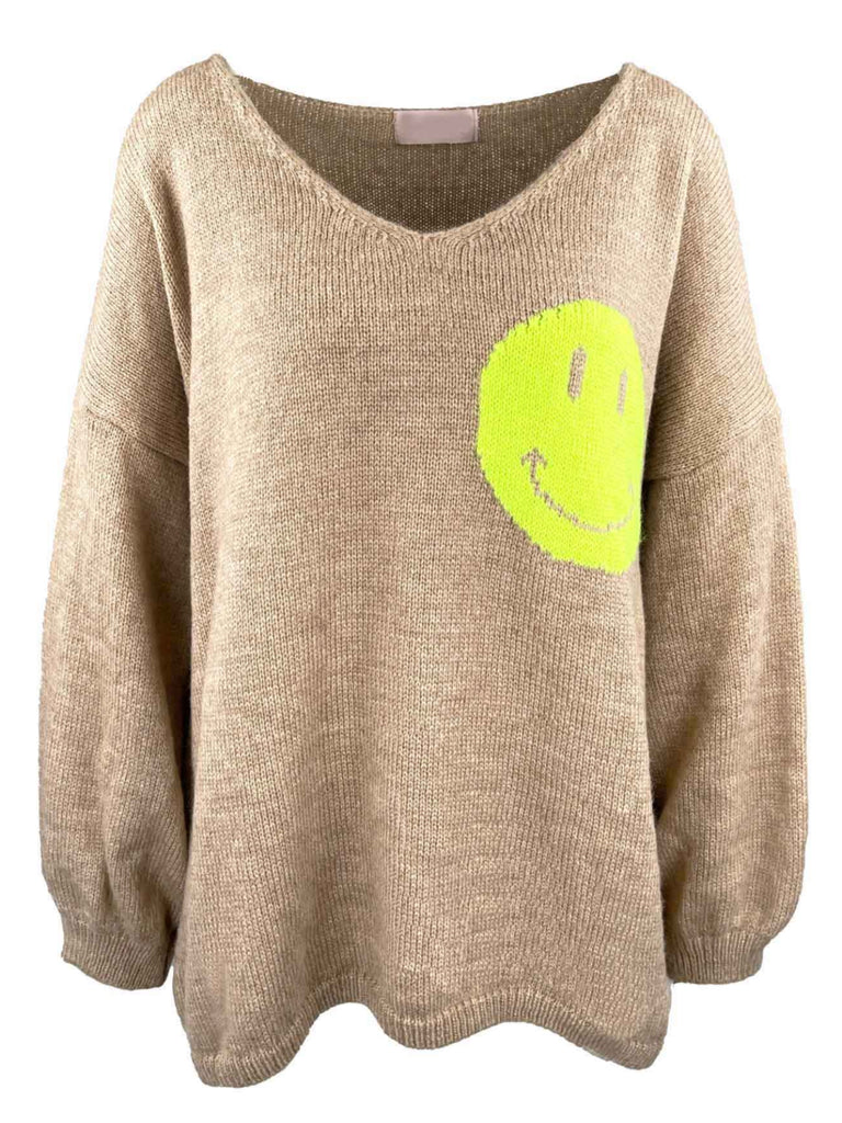 Pullover Smile taupe, Ansicht vorne