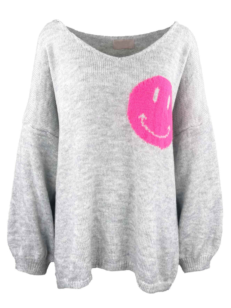 Pullover Smile hellgrau, Ansicht vorne