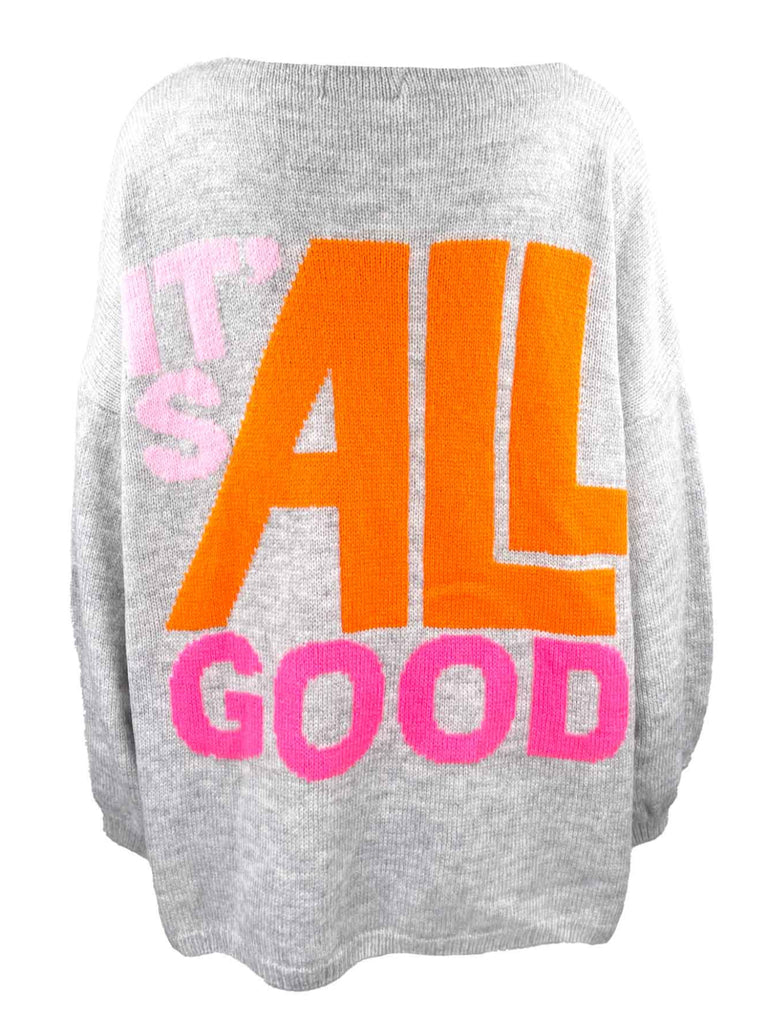 Pullover Smile hellgrau, Ansicht hinten
