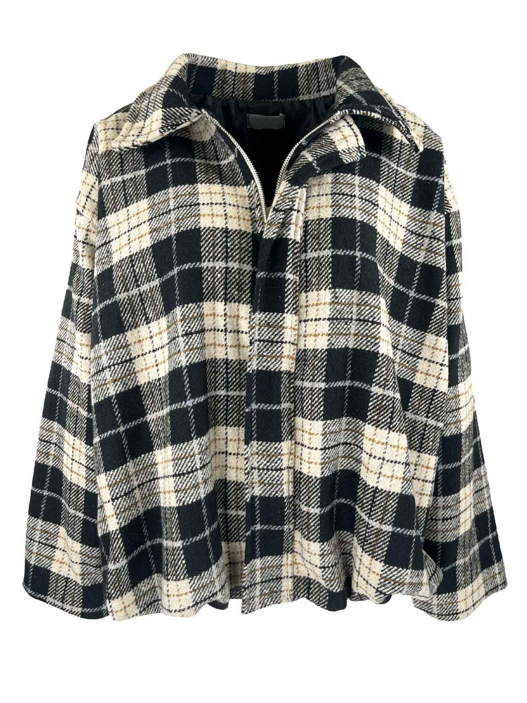 Jacke kariert schwarz beige, Ansicht vorne