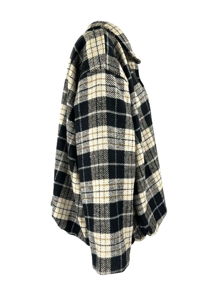 Jacke kariert schwarz beige, Ansicht seitlich