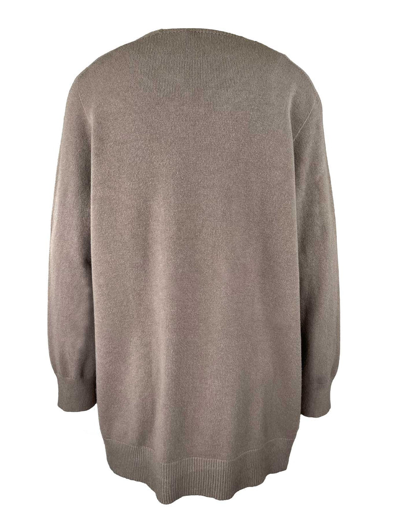 Strickjacke Carol kurz taupe, Ansicht hinten