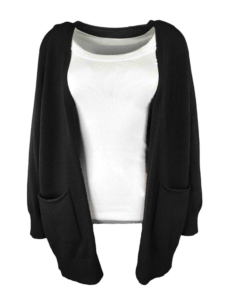 Strickjacke Carol kurz schwarz, Ansicht vorne