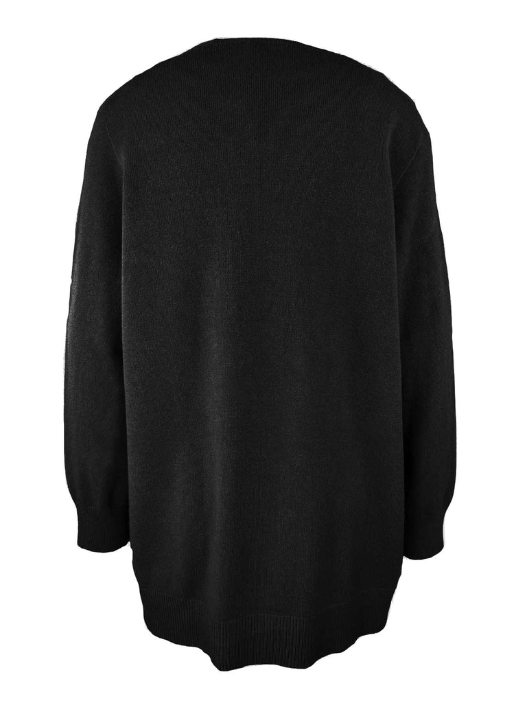 Strickjacke Carol kurz schwarz, Ansicht hinten