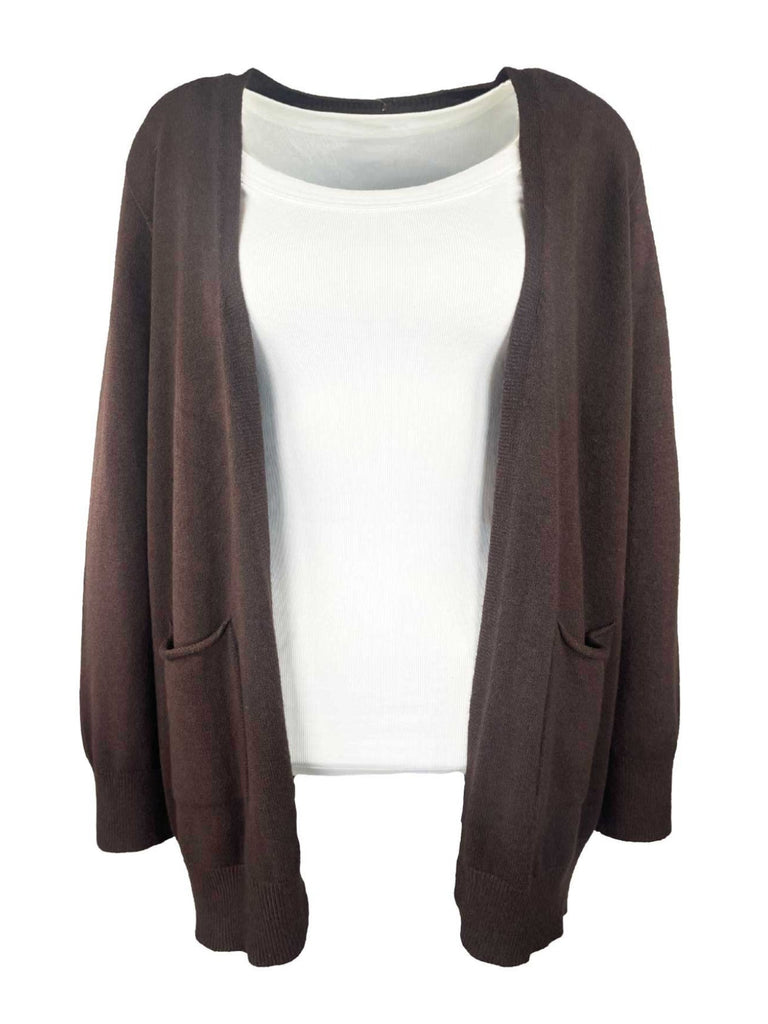 Strickjacke Carol kurz schokobraun, Ansicht vorne