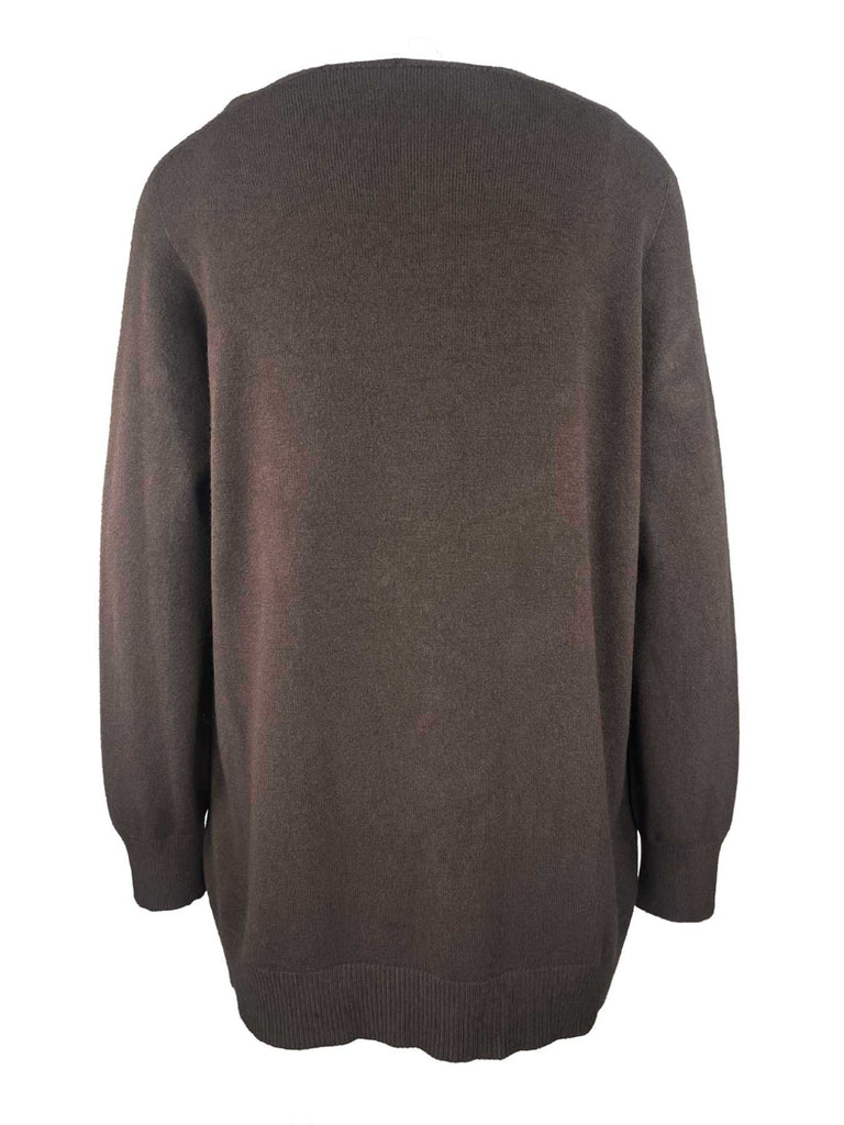 Strickjacke Carol kurz schokobraun, Ansicht hinten