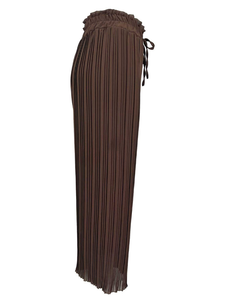 Plissee Hose schokobraun, Ansicht seitlich