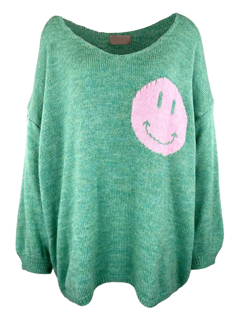 Pullover Smile grün, Ansicht vorne